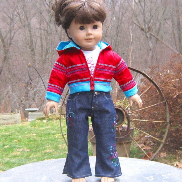 American Girl Other - NEW! American Girl 18" Doll Ready for Fun Outfit Embroidered Jeans Jacket